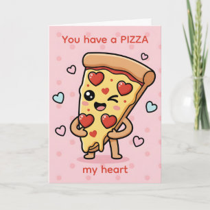 Je hebt een pizza mijn hart — Pizza woordspeling v Feestdagen Kaart