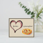 Je hebt een Pizza mijn hart Valentijn Briefkaart (Staand voorkant)