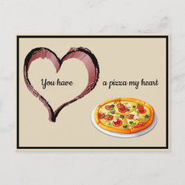 Je hebt een Pizza mijn hart Valentijn Briefkaart