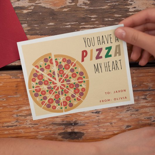 'Je hebt een pizza mijn hart' Valentijnskaarten vo Briefkaart