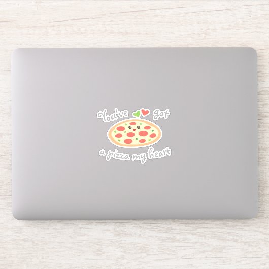 Je hebt een Pizza Mijn Heart Cute Kawaii Food Pun Sticker (Computer)