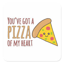 Je hebt een Pizza of Heart Kawaii Pizza Design
