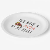Je hebt een pizza van mijn hart papieren bordje (Gekanteld)
