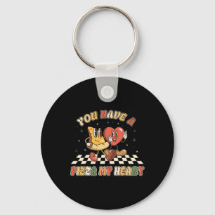 Je hebt een pizza van mijn hart retro valentijn pi sleutelhanger