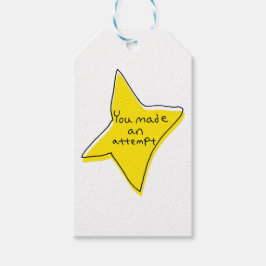 Je hebt een poging gedaan - Yellow Star Cadeaulabel