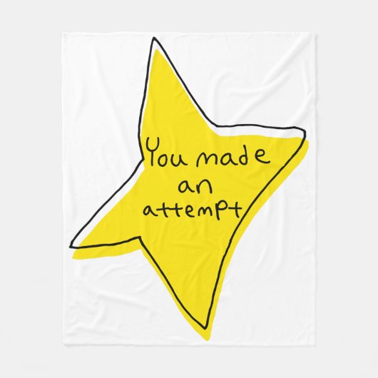 Je hebt een poging gedaan - Yellow Star Fleece Deken (Voorkant)