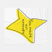 Je hebt een poging gedaan - Yellow Star Fleece Deken (Voorkant (Horizontaal))