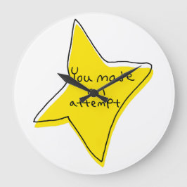 Je hebt een poging gedaan - Yellow Star Grote Klok