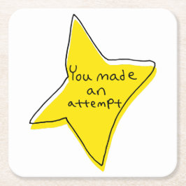 Je hebt een poging gedaan - Yellow Star Kartonnen Onderzetters