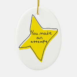 Je hebt een poging gedaan - Yellow Star Keramisch Ornament