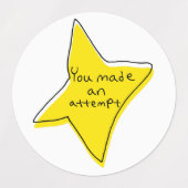 Je hebt een poging gedaan - Yellow Star Labels (Design 1)