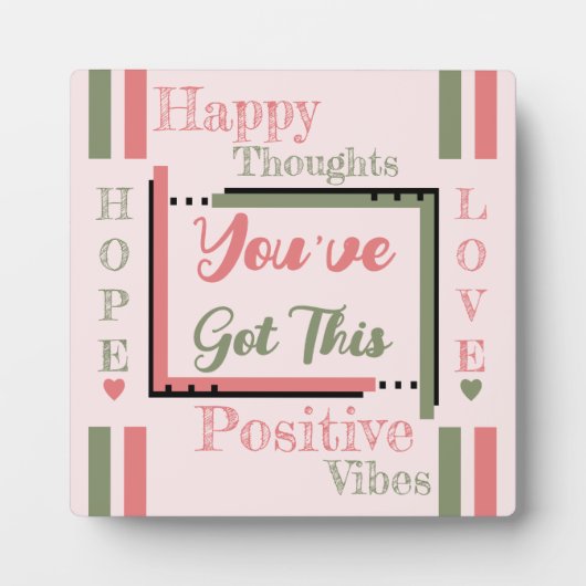 Je hebt een roze bemoedigende roze groen fotoplaat (Voorkant)
