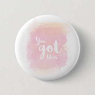 Je hebt een roze kalligrafie waterkleur ronde button 5,7 cm