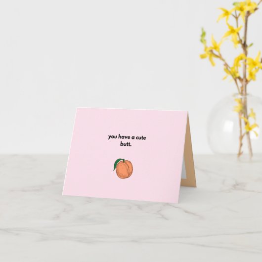 'Je hebt een Schattigee kont' Valentijnse Jubileum Kaart (Gele Bloem)