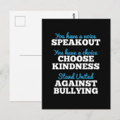 Je hebt een stem, sta tegen pesten briefkaart (Voorkant / Achterkant)