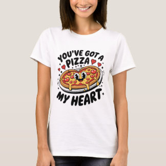 Je hebt een T-shirt voor Pizza My Heart Funny Food