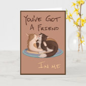 Je hebt een vriend in me Kat Pals Wenskaart Kaart (Gele Bloem)