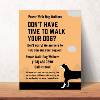 Je hebt geen tijd om je hond te laten lopen flyer