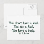 Je hebt geen ziel, je bent een ziel briefkaart (Voorkant / Achterkant)