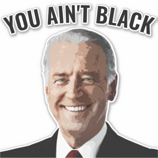 JE HEBT GEEN ZWARTE JOE BIDEN CAR DECAL STICKERS (Voorkant)
