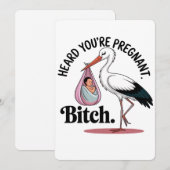 Je hebt gehoord Je bent zwanger Funny Stork Zwange Kaart (Voorkant / Achterkant)