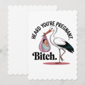 Je hebt gehoord Je bent zwanger Funny Stork Zwange Kaart (Voorkant / Achterkant)