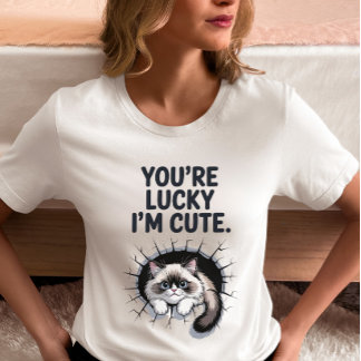 Je hebt Geluk dat ik een Cute Kat ben Tri-Blend Shirt