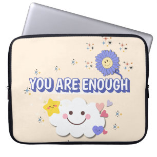 Je hebt genoeg laptophoes - beige zonneschijn laptop sleeve