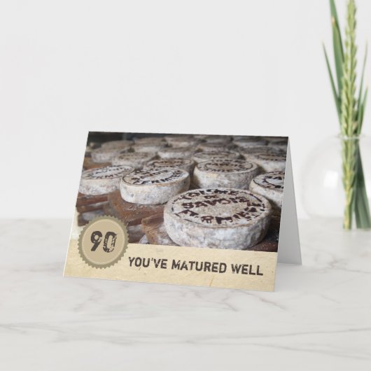 Je hebt gerijpte goed 90ste verjaardag oude kaas kaart (Voorkant)