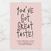 Je hebt geweldige smaak doos verzegeling verpakkin voedselcontainer etiket (Enkel label)