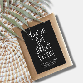 Je hebt geweldige smaak doos verzegeling verpakkin voedselcontainer etiket