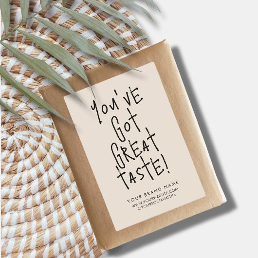 Je hebt geweldige smaak doos verzegeling verpakkin voedselcontainer etiket