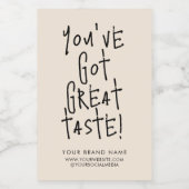 Je hebt geweldige smaak doos verzegeling verpakkin voedselcontainer etiket (Enkel label)