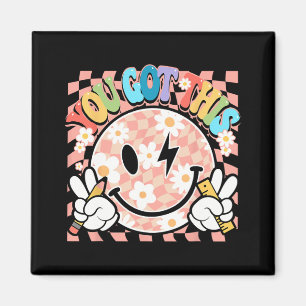 Je hebt Groovy Smile Motivatie Testing Day Teach Magneet