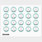 Je hebt Happy Mail Round Sticker Turquoise (Vel)