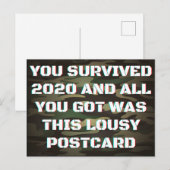 Je hebt het 2020 grappige nieuwjaar overleefd briefkaart (Voorkant / Achterkant)