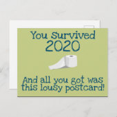 Je hebt het 2020 grappige nieuwjaar overleefd briefkaart (Voorkant / Achterkant)