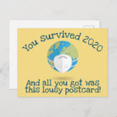 Je hebt het 2020 grappige nieuwjaar overleefd briefkaart (Voorkant / Achterkant)