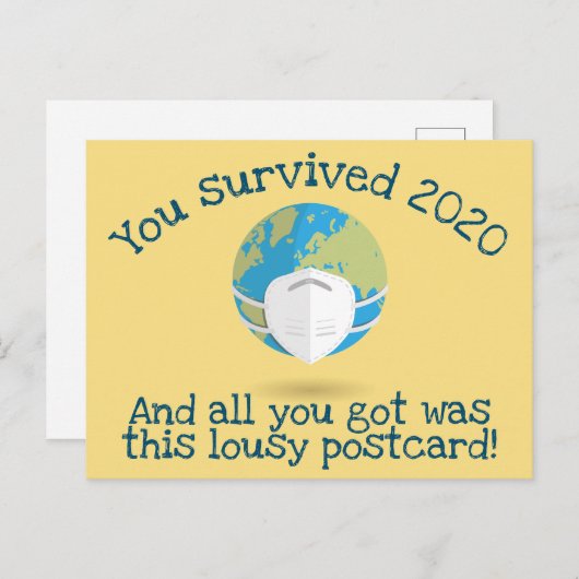 Je hebt het 2020 grappige nieuwjaar overleefd briefkaart (Voorkant / Achterkant)