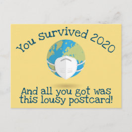 Je hebt het 2020 grappige nieuwjaar overleefd briefkaart