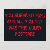 Je hebt het 2020 grappige nieuwjaar overleefd briefkaart (Voorkant)