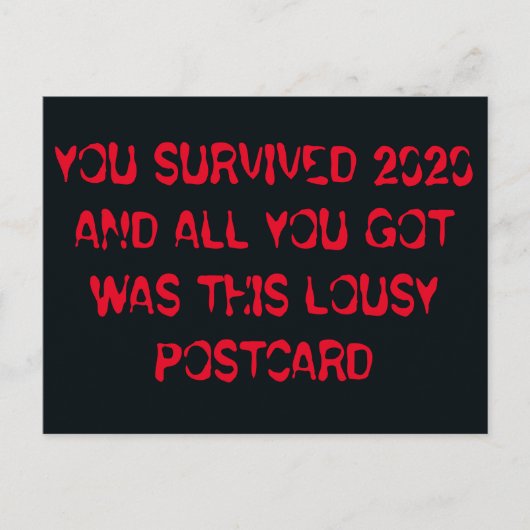 Je hebt het 2020 grappige nieuwjaar overleefd briefkaart (Voorkant)