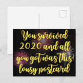 Je hebt het 2020 grappige nieuwjaar overleefd briefkaart (Voorkant / Achterkant)
