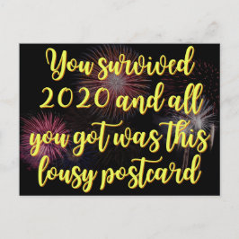 Je hebt het 2020 grappige nieuwjaar overleefd briefkaart
