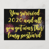 Je hebt het 2020 grappige nieuwjaar overleefd briefkaart (Voorkant)