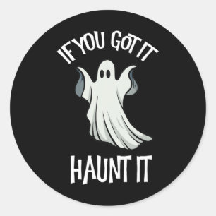 Je hebt het achtervolgen het Halloween spookkostuu Ronde Sticker