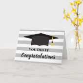 Je hebt het Afstuderen Pet Stripes gefeliciteerd Kaart (Gele Bloem)