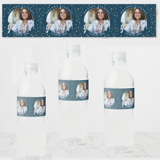 Je hebt het blauwe fotoklasse van 2023 Afstuderen  Waterfles Etiket