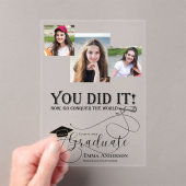 Je hebt het gedaan Acrylic Multi Photo Afstudeerde Acryl Uitnodigingen (Insitu (Draagbaar))