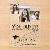 Je hebt het gedaan Acrylic Multi Photo Afstudeerde Acryl Uitnodigingen (Voorkant)